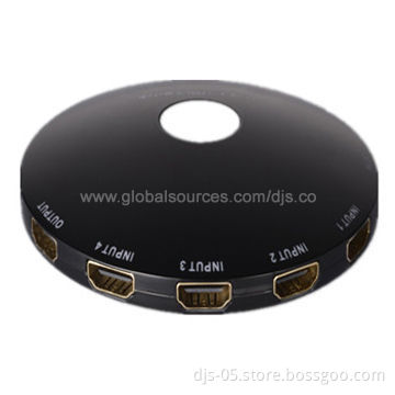 4 x 1 HDMI Glittering Switch, CE-/FCC-certified, UFO Shape, Novel Design, Supports 1,080P